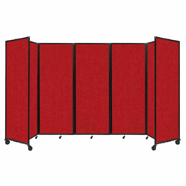Room Divider 360 Folding Portable Partition 14' x 7'6" Red Fabric